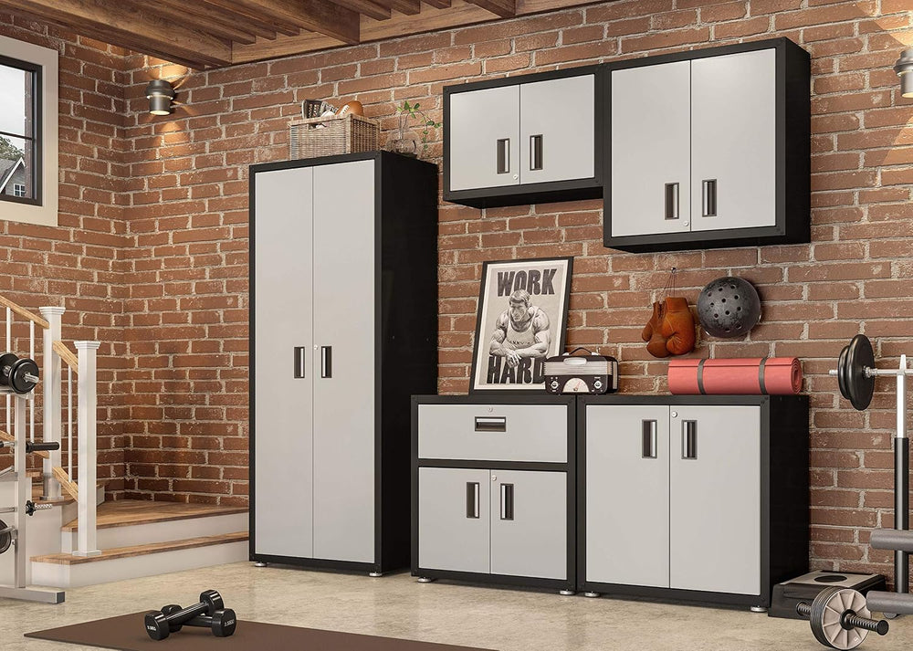 Floating Garage Storage Cabinet - Heavy-Duty Wall Mount Steel Cabinet, Lockab...