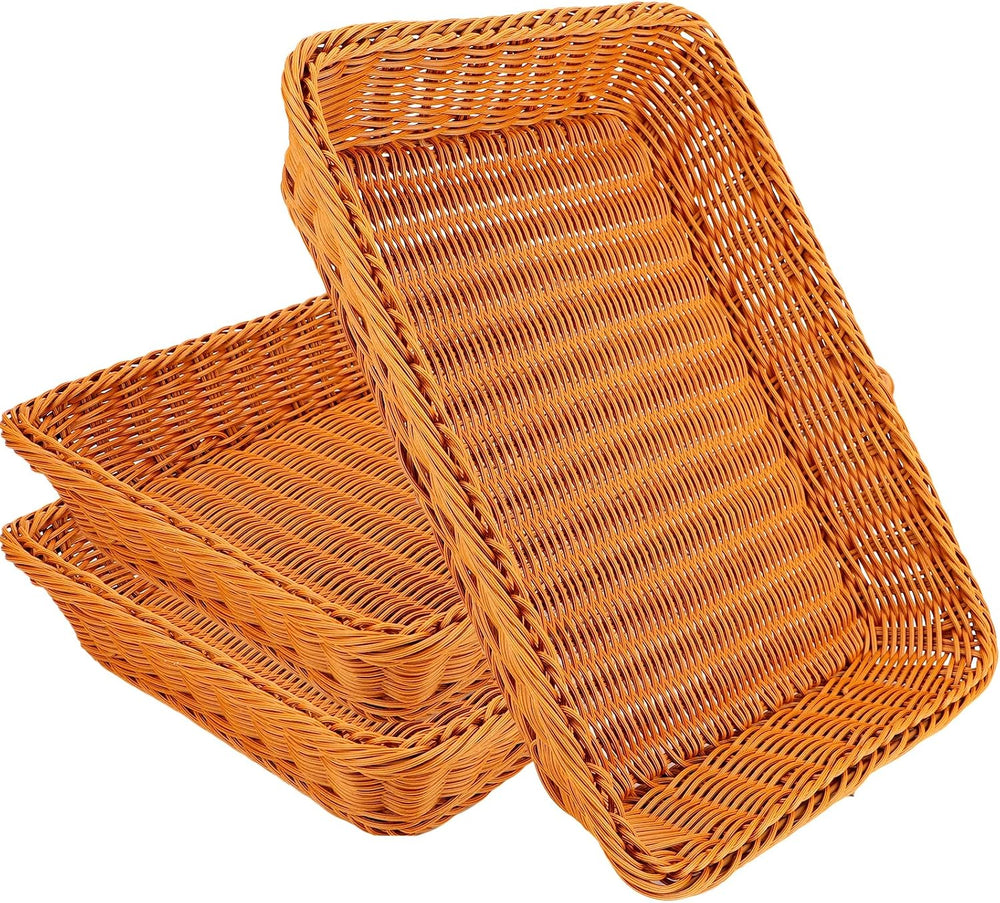 EUSOAR Large Wicker Basket, 15.8"x 11.8"x 3.0" 3pcs Bread Bask...
