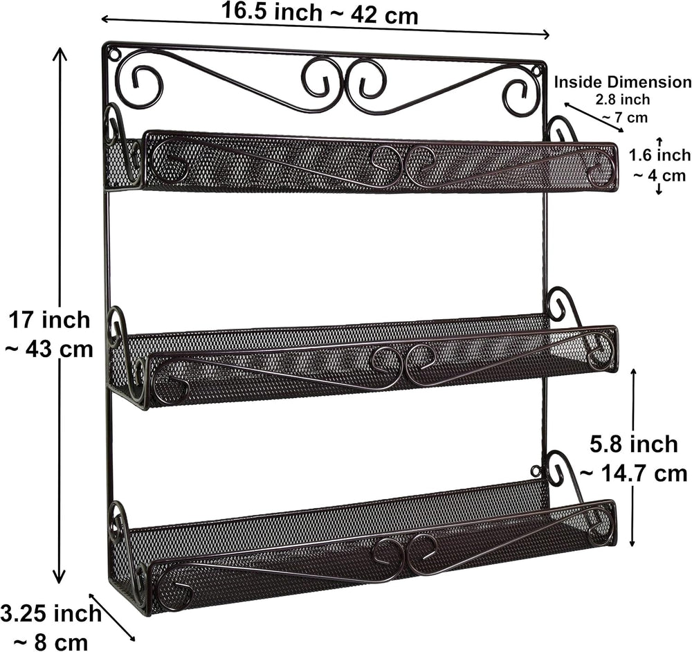 AMT 3 Tier Nail Rack, Pack Metal Wall Mount Organizer, Essential Oils Organiz...