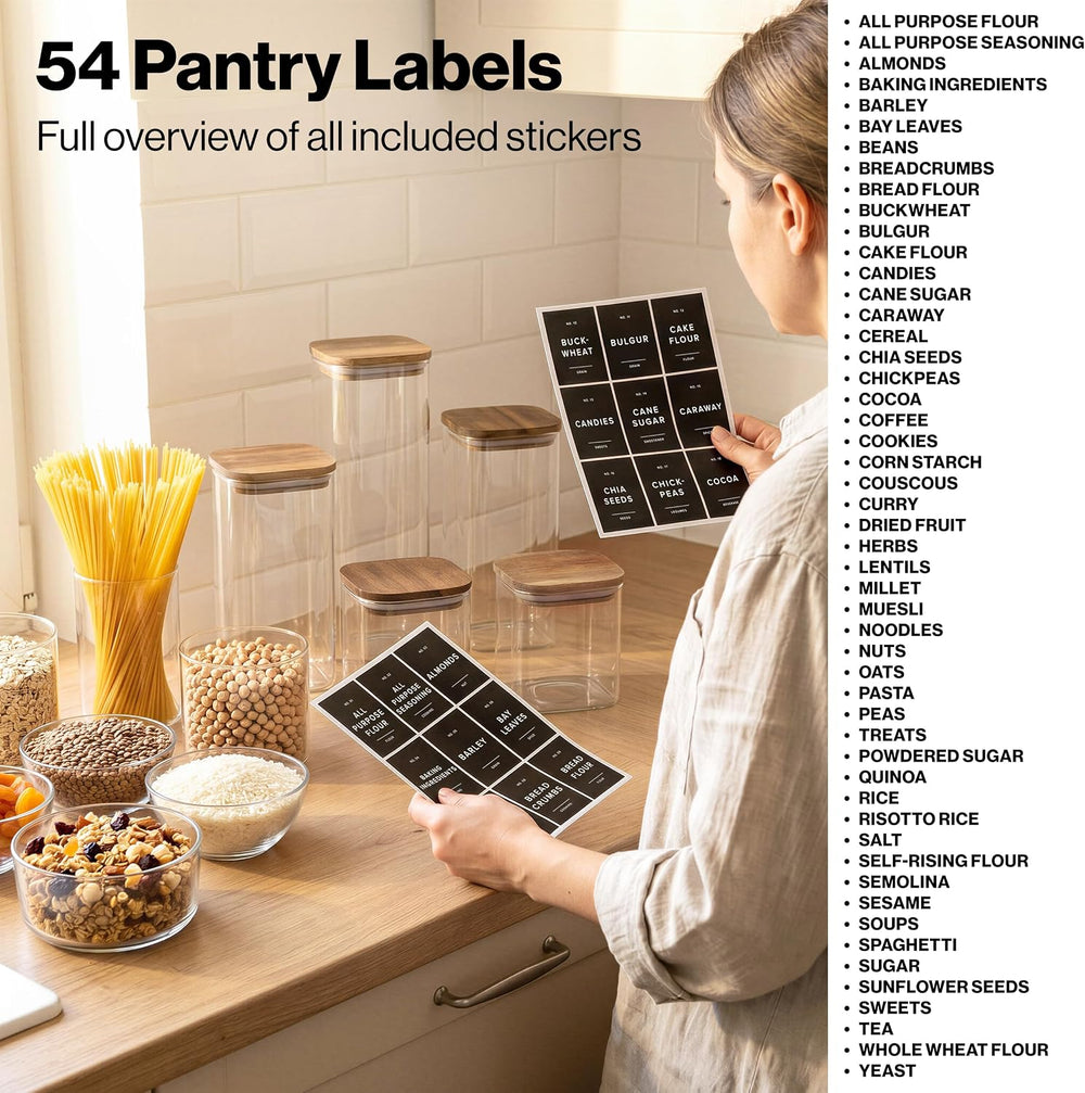 Glass Food Storage Jars - Containers for Pantry Organization
