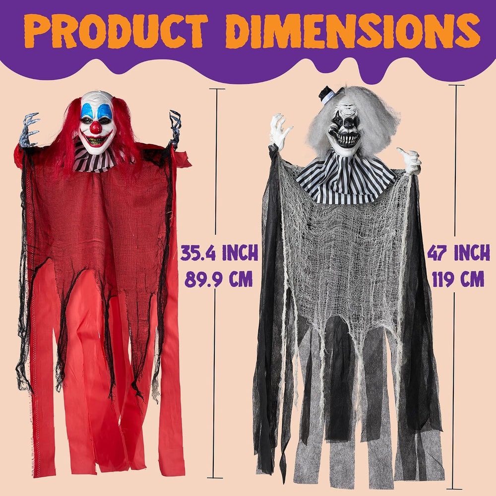 JOYIN 3 Pcs Hanging Clown Decor Halloween Decorations Outdoor, Party Supplies...