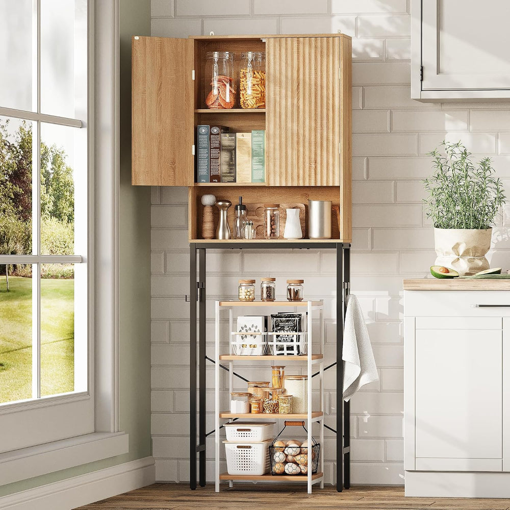 Over The Toilet Storage Cabinet, Freestanding Tall Wood Bathroom Organizer