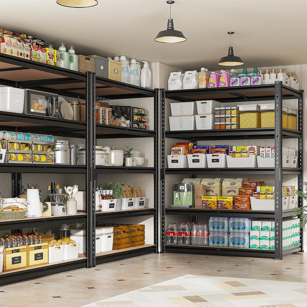 REIBII 3 Pack Garage Shelving,5 Tier Heavy Duty Metal Racks for Warehouse