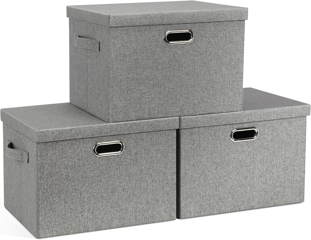 Large 17" 36 Quart Collapsible Stackable Storage Bins (3 Packs)