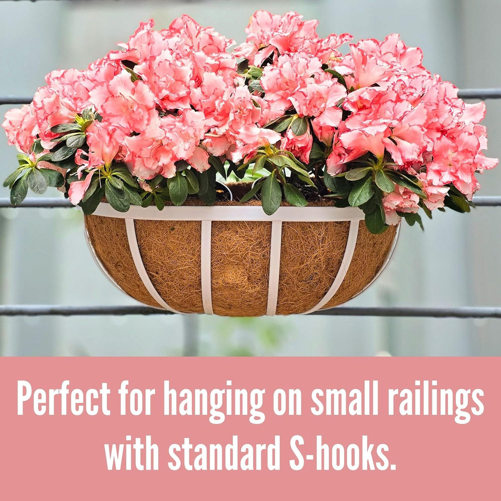 LaLaGreen Window Planter Box (16 Inch, 2 Pack) White Metal Deck Railing Flowe...