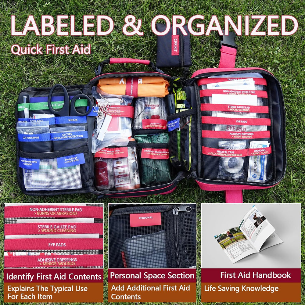 Advanced First Aid Kit, Comprehensive Trauma First Aid Kits with Labelled Com...