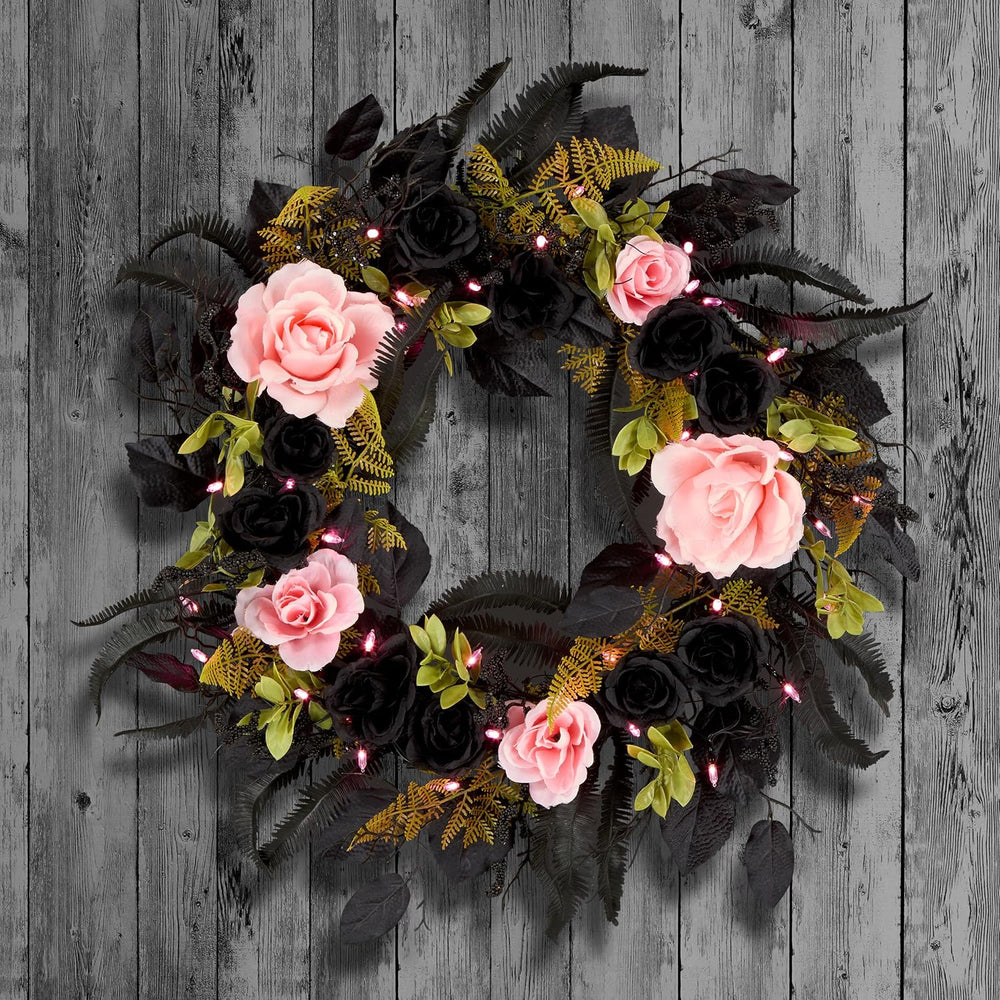 National Tree Company, 24inch Artificial Cute and Creep Halloween Wreath, 40 ...