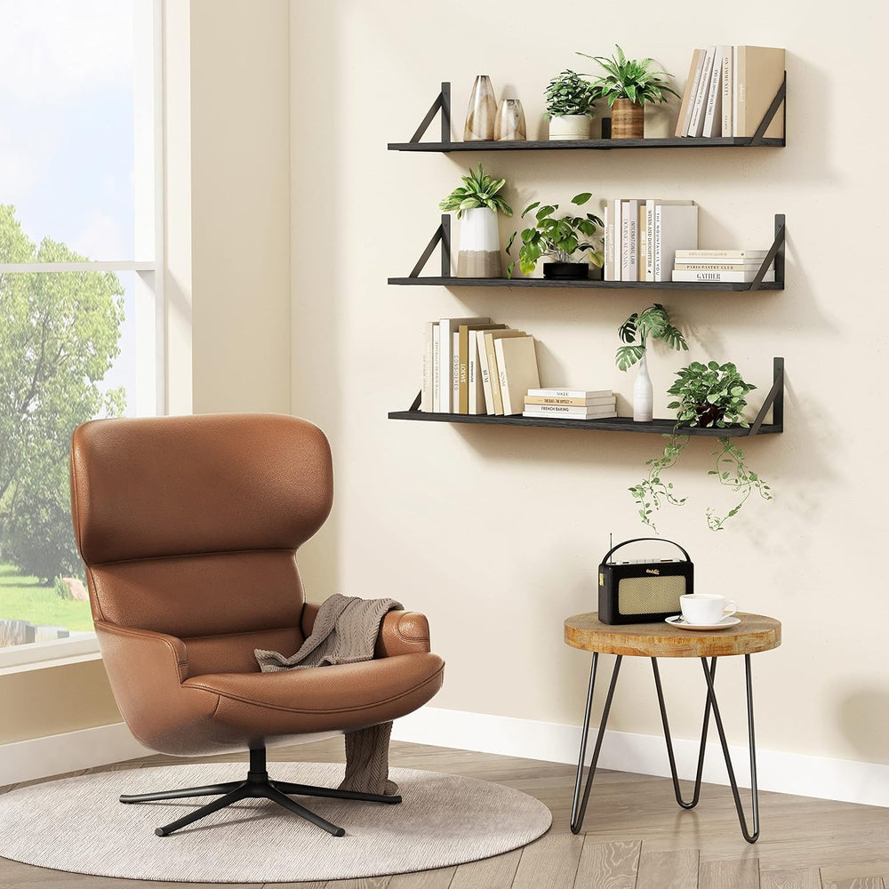 Forbena Floating Shelves 36 Inches Long 8 in Deep Set of 3, Large Wall Shelf ...