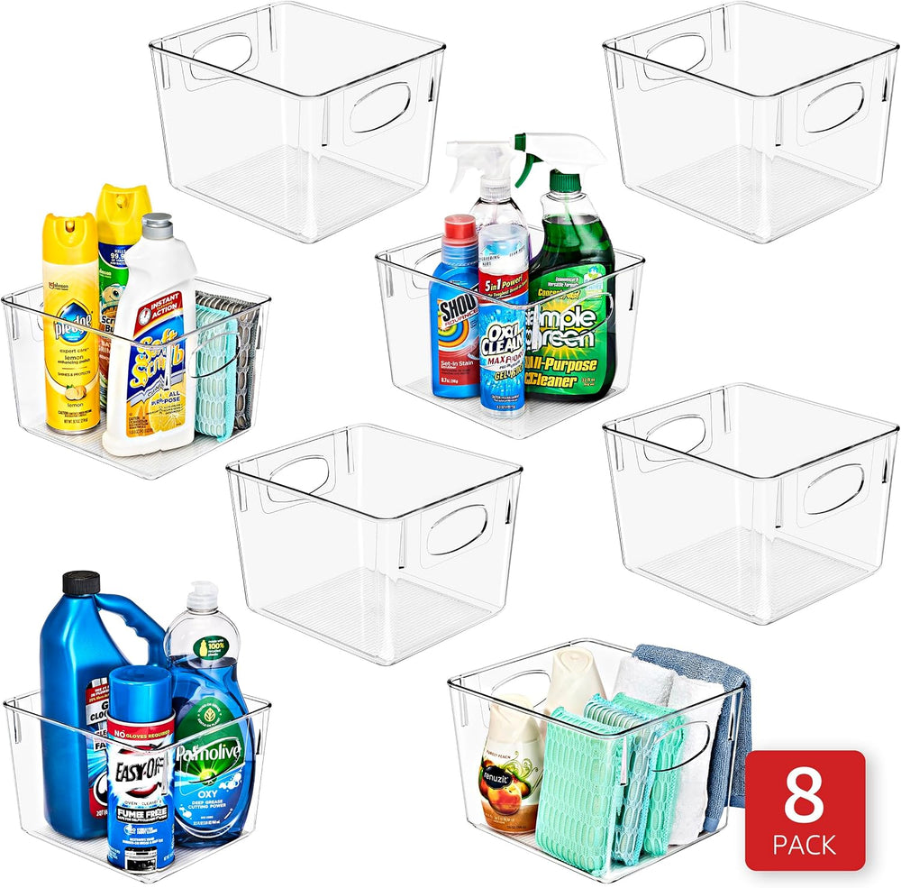 Sorbus Fridge Organizers and Storage, Clear Plastic Bins (Medium, 8 Pack)