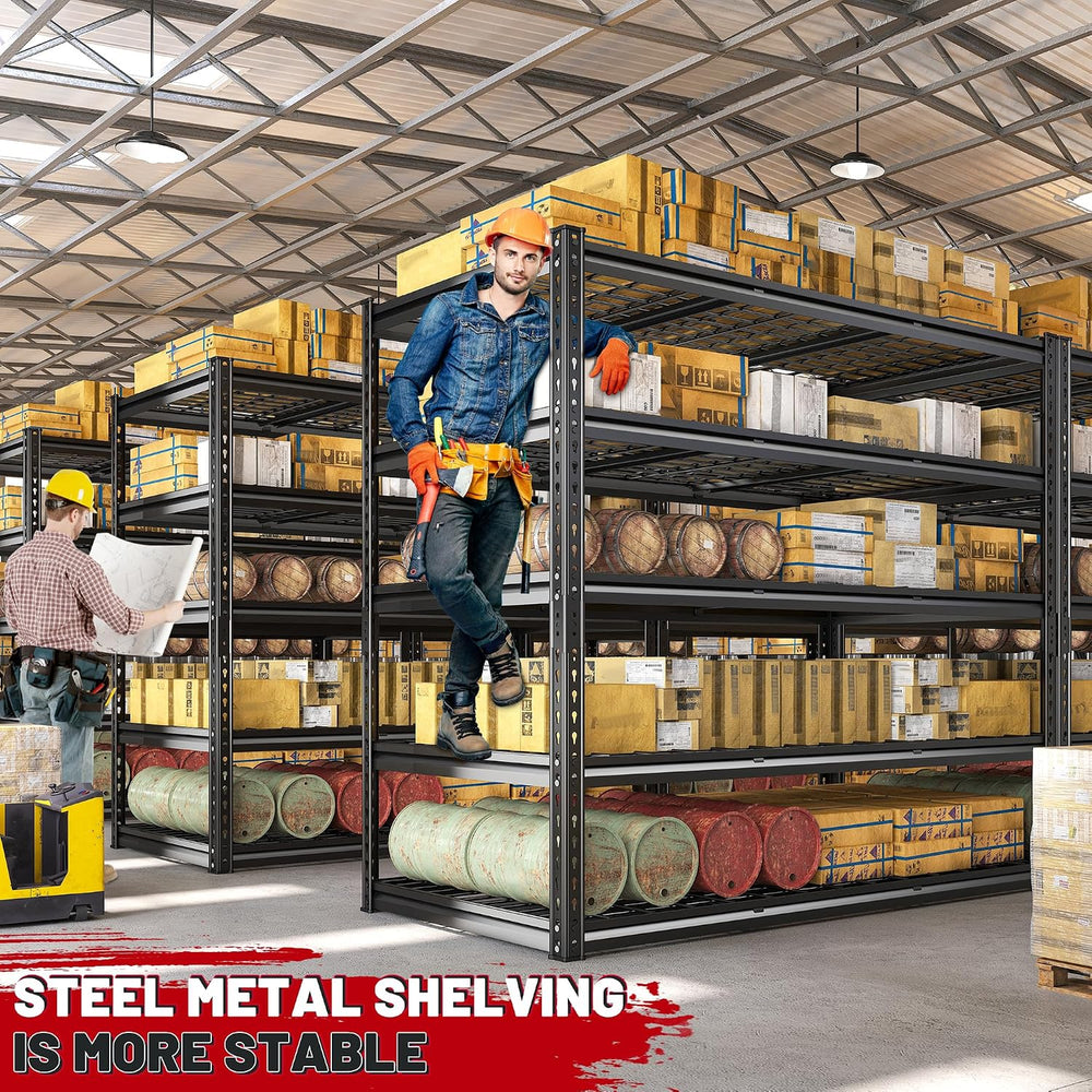 REIBII 5 Tier Garage shelving Heavy Duty for Basement Warehouse Pantry