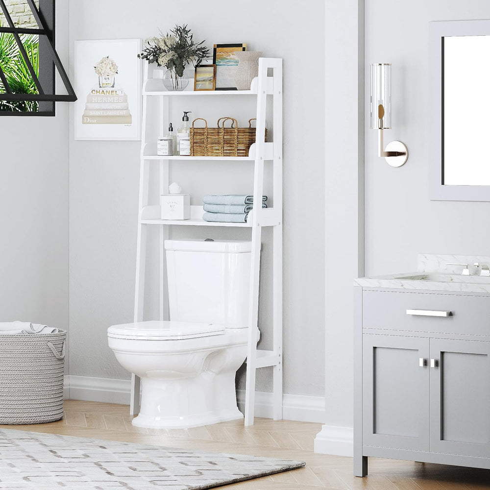 UTEX Over The Toilet Storage Shelf, 3-Tier Bathroom Organizer, White