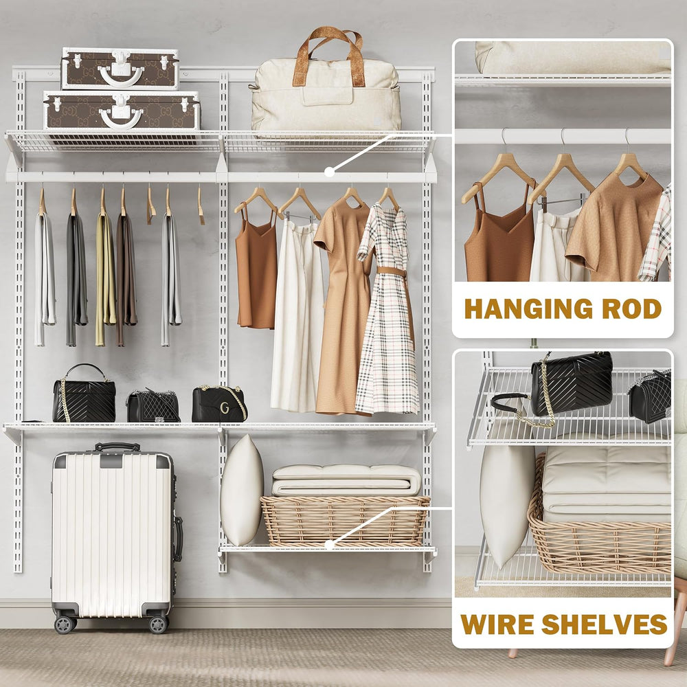 2Ft Wall Mounted Wire Closet System, White