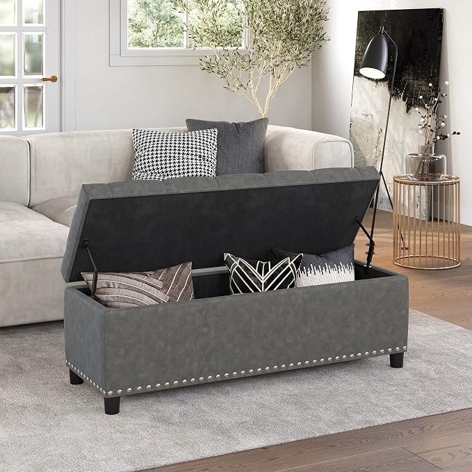 BELLEZE 47" Storage Ottoman, Storage Bench