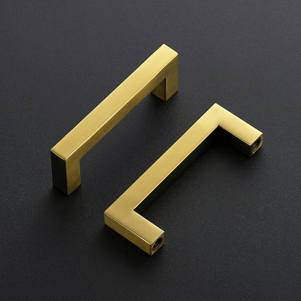 Ravinte Brushed Brass Square Cabinet Handles & Pulls,3-1/2 Inch,12 Pack