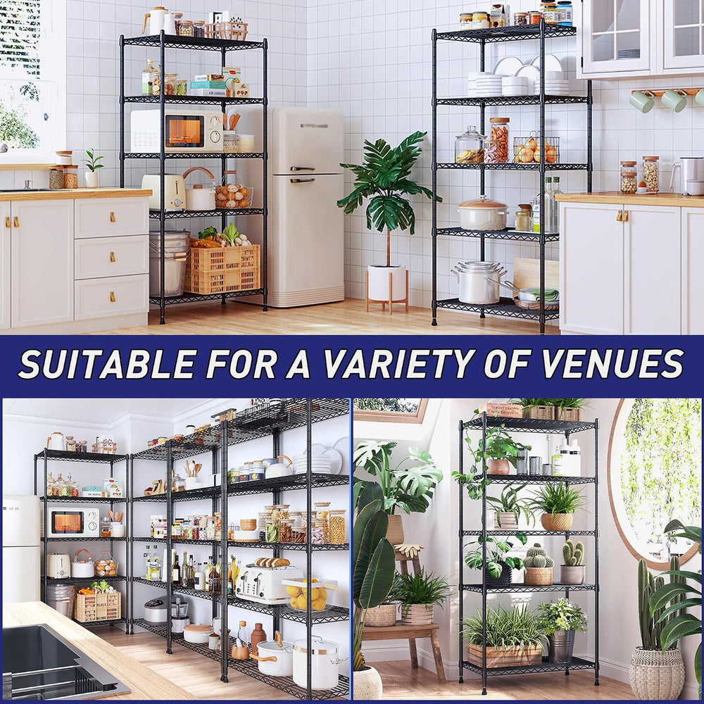 5 Tier Wire Shelving, 1010LBS Pantry Shelves Storage Shelves Adjustable Metal...