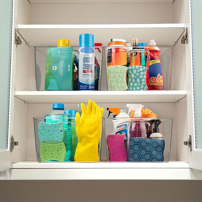 ClearSpace Clear Plastic Storage Bins – XL 8 Pack Perfect Kitchen or Pantry