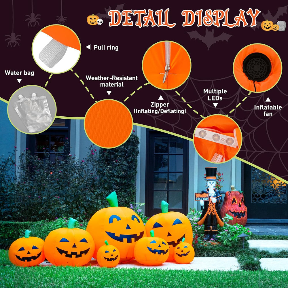 TISEJOY 7.5FT Halloween Inflatables Outdoor Decorations Pumpkin