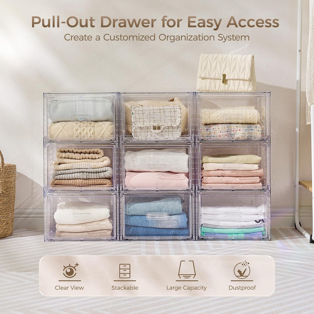 Vtopmart 6 Pack Clear Stackable Storage Bins 15QT