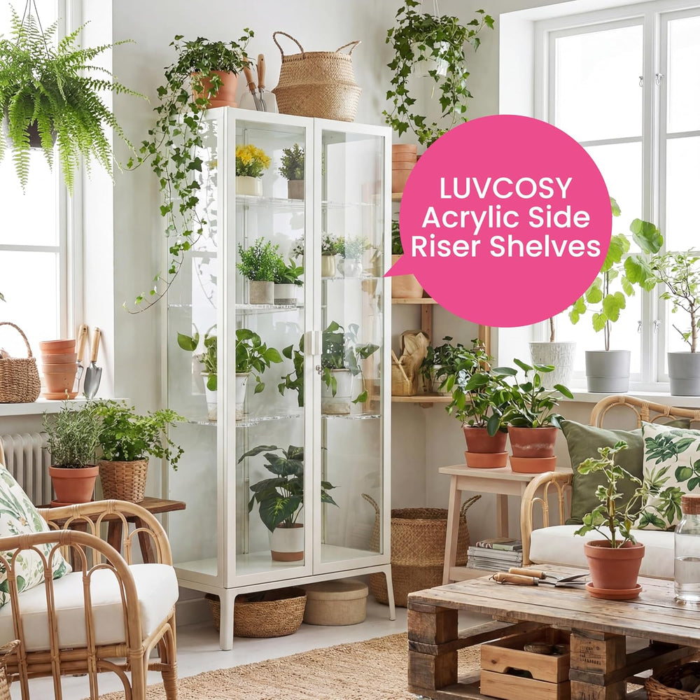 LUVCOSY 2 Pack Side Riser for IKEA Milsbo Tall & Wide Greenhouse Cabinet-...