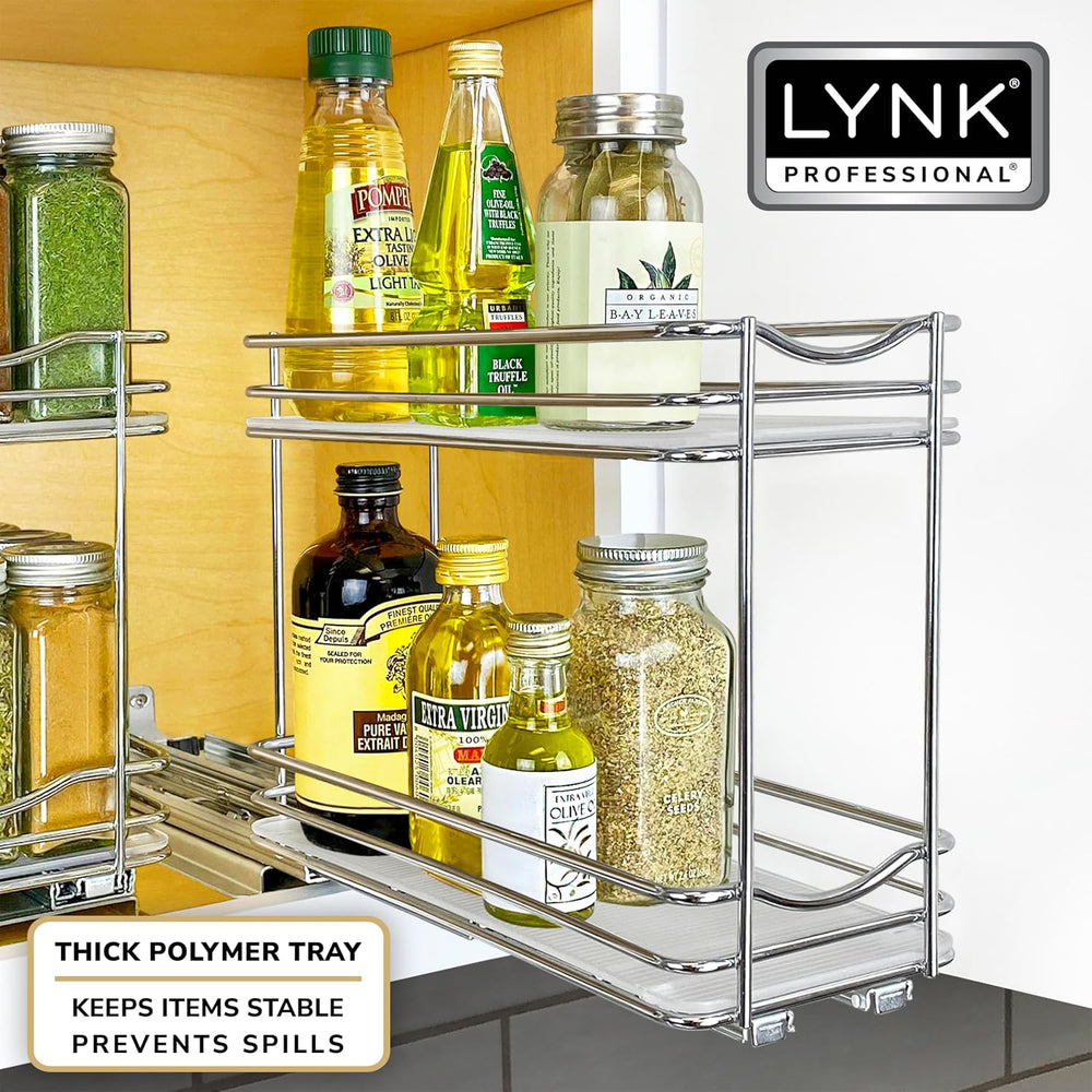 LYNK PROFESSIONAL® Pull Out Spice Organization for Cabinets - 4-3/8 inch Wide...