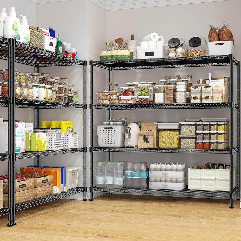 DurayLoly Extra-Wide 4-Tier 800LBS Storage Rack, Adjustable Shelves, Black
