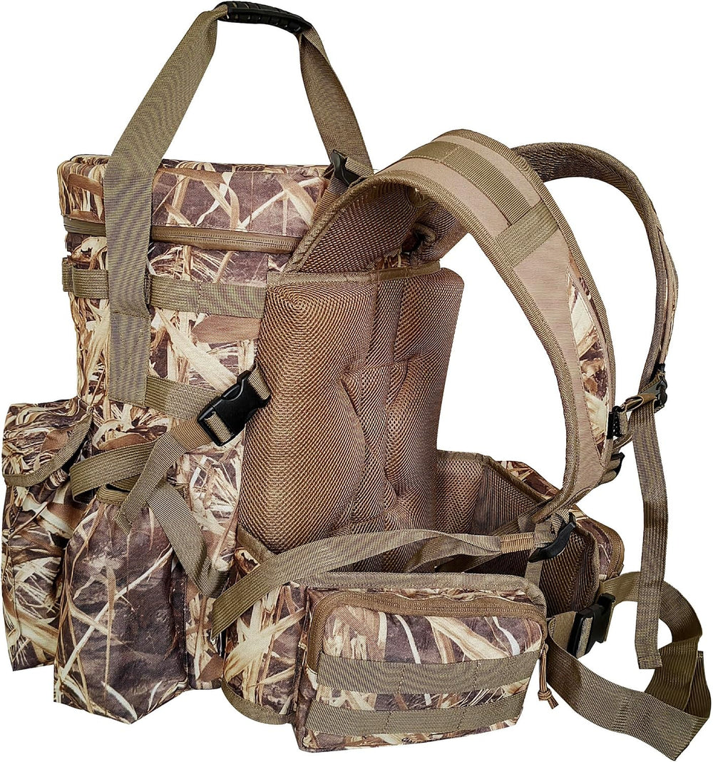 AUSCAMOTEK Insulated Bucket Backpack with 360° Swivel Lid – Camo Cooler Backp...