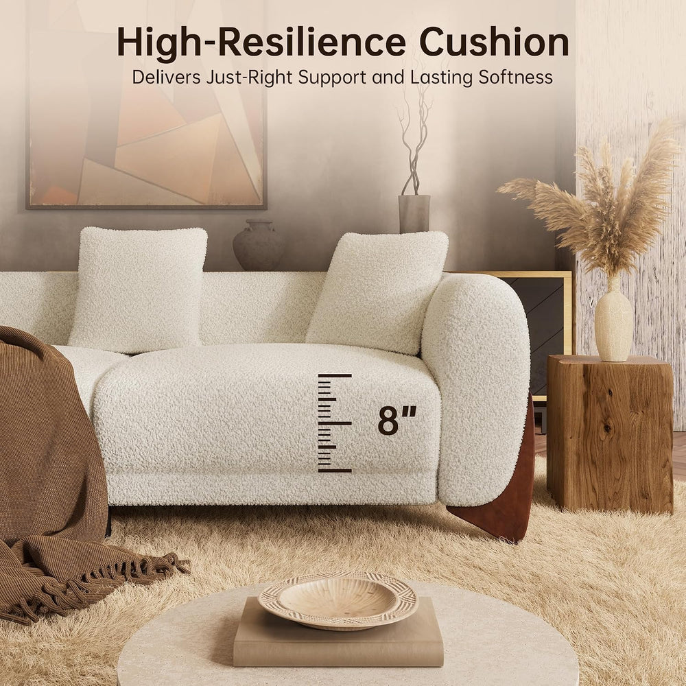Morden Fort 3 Piece Boucle Sofa Set, 2 Armchairs & 3-Seater Couch,White