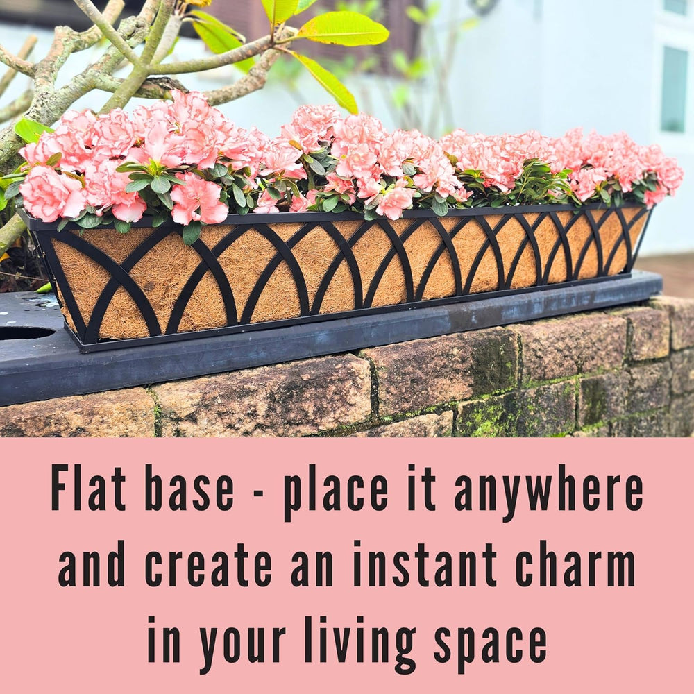 LaLaGreen Wall Planters (2 Pack, 48") Rectangular Black Metal Hanging Wi...