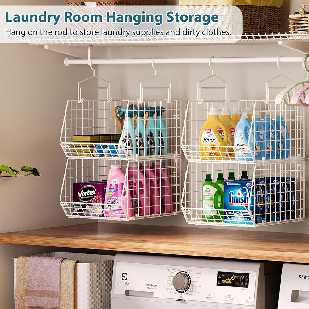6 Tier Extended Depth Hanging Closet Organizer, Closet Storage Hanging Shelve...
