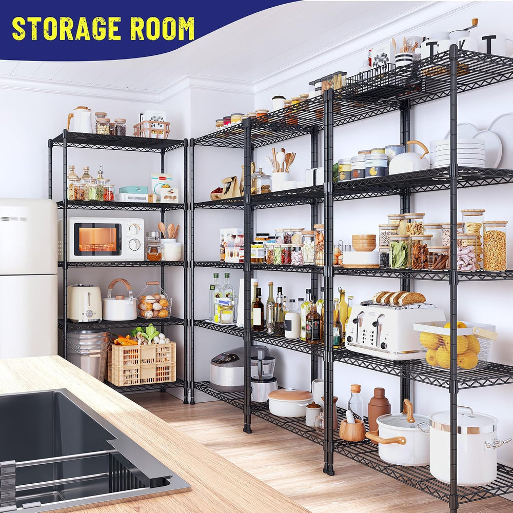 5 Tier Wire Shelving, 1010LBS Pantry Shelves Storage Shelves Adjustable Metal...