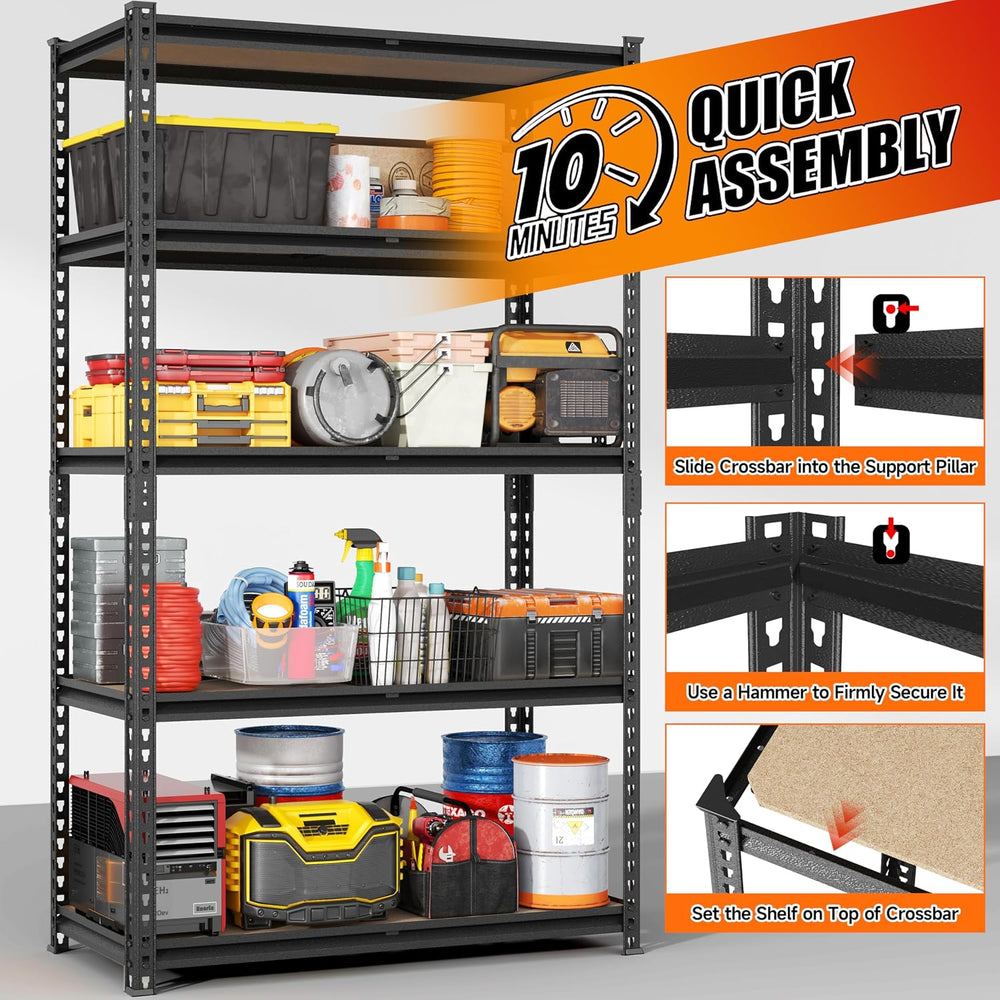 72''H Garage Shelving 3000lbs Garage Storage Shelves,Adjustable Heavy...