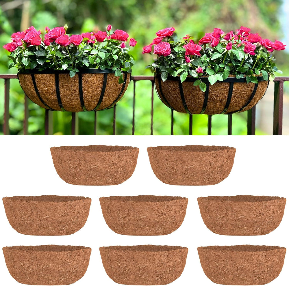 LaLaGreen 16" (8 Pack, Half Rounded Rectangular) Trough Coco Liners – Me...