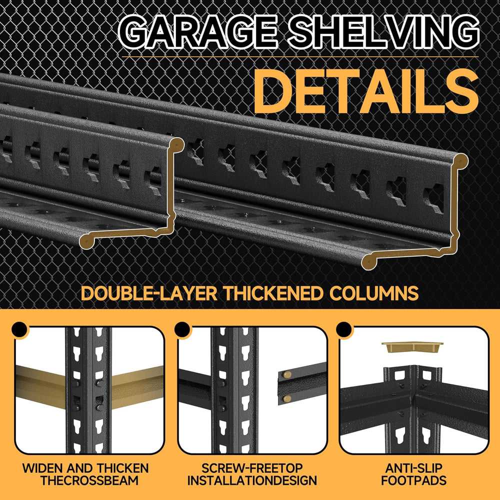 72''H Garage Shelving 3000lbs Garage Storage Shelves,Adjustable Heavy...