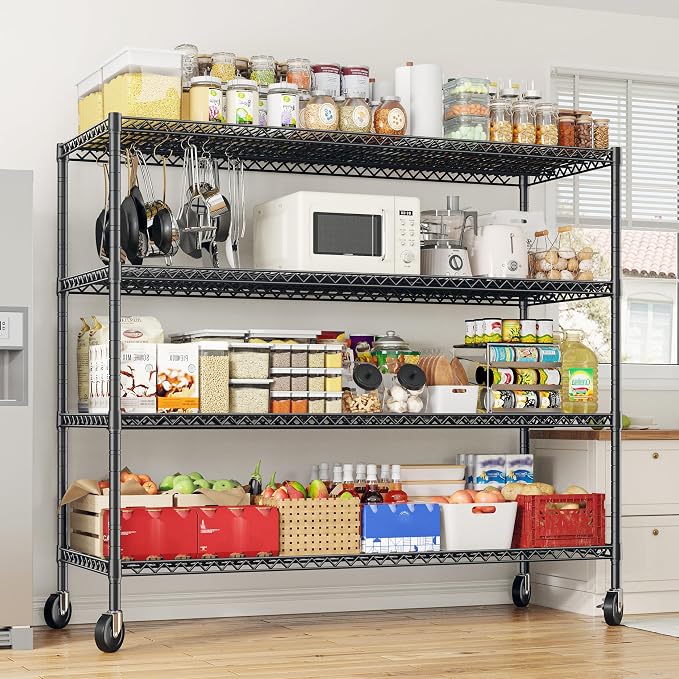 REIBII 55.5''W Heavy Duty Metal Shelves (4PCS)