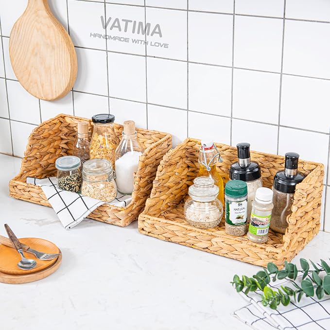 VATIMA Water Hyacinth Storage Baskets (2 Pack)