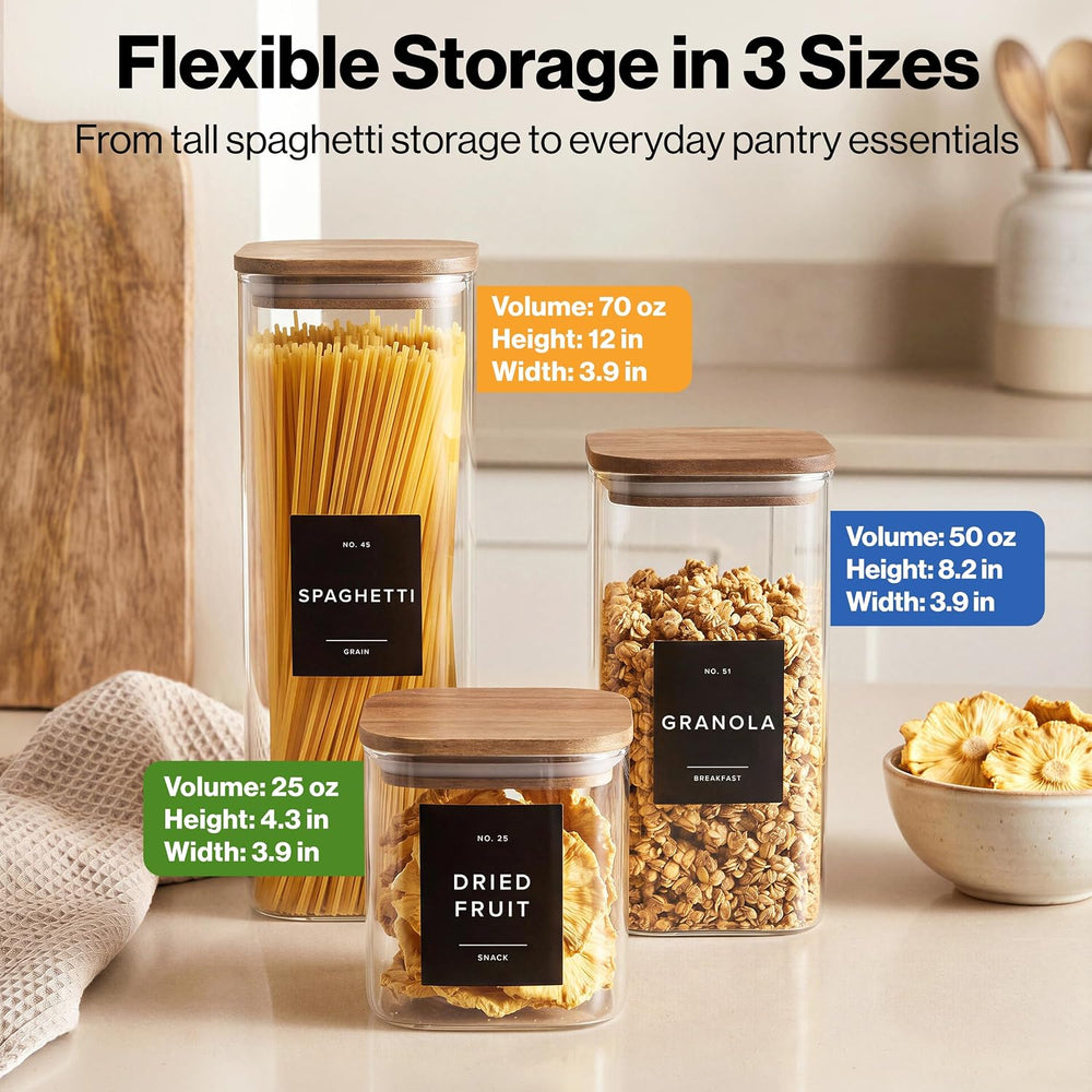Glass Food Storage Jars - Containers for Pantry Organization