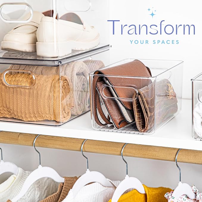 Plastic Food Storage 8 Pack Clear Container Bin