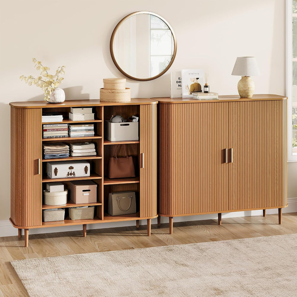 DHH Shoe Storage Cabinet with Sliding Door, 6-Tier Shoe Cabinet with Adjustab...