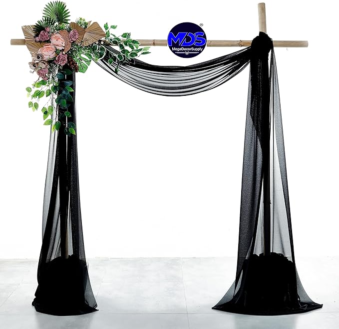MDS Halloween Chiffon Draping Fabric - 2 Panel, 30" Wide x 30ft Long - S...