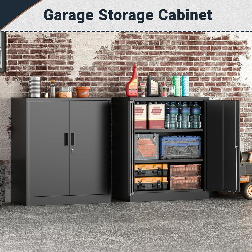 BESFUR Metal Storage Cabinet,36" H Lockable Storage Cabinets with 2 Adju...