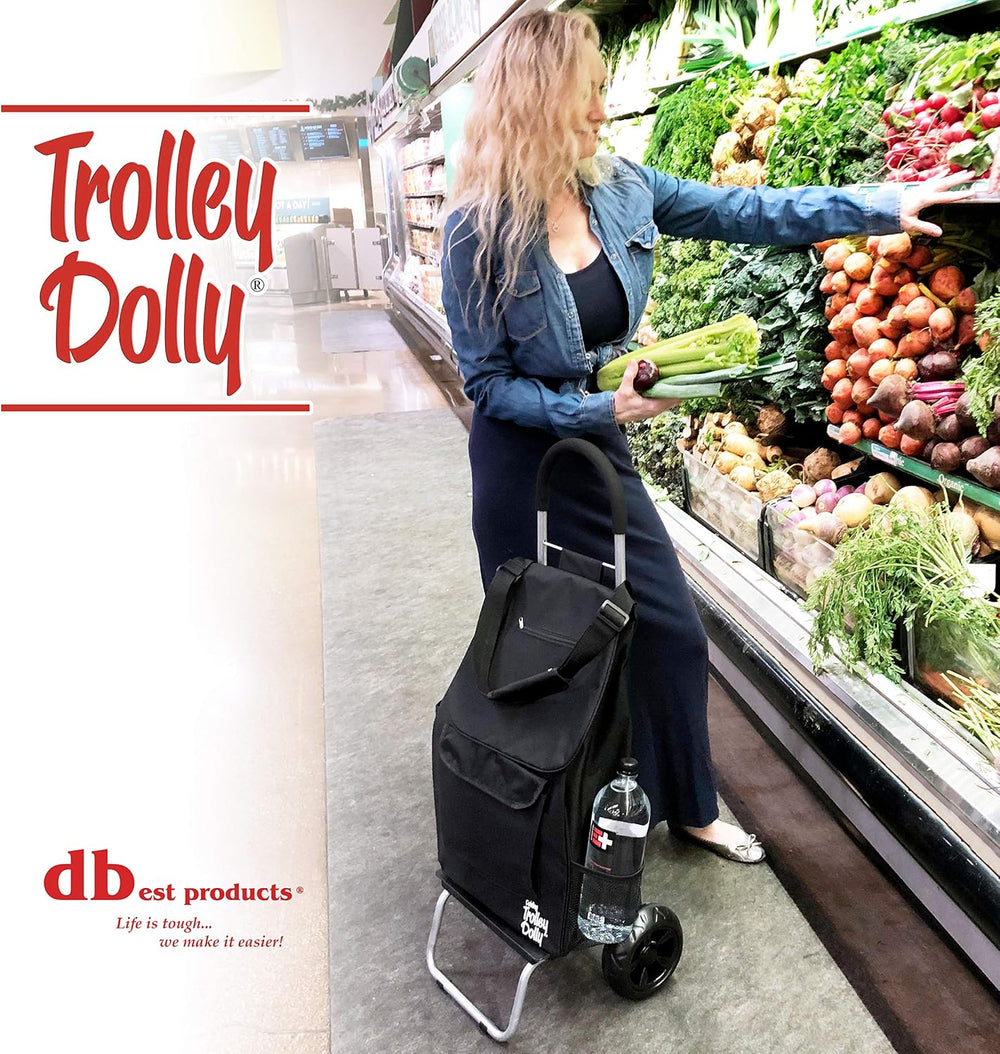 dbest products Trolley Dolly Black Foldable Shopping cart for Groceries with ...