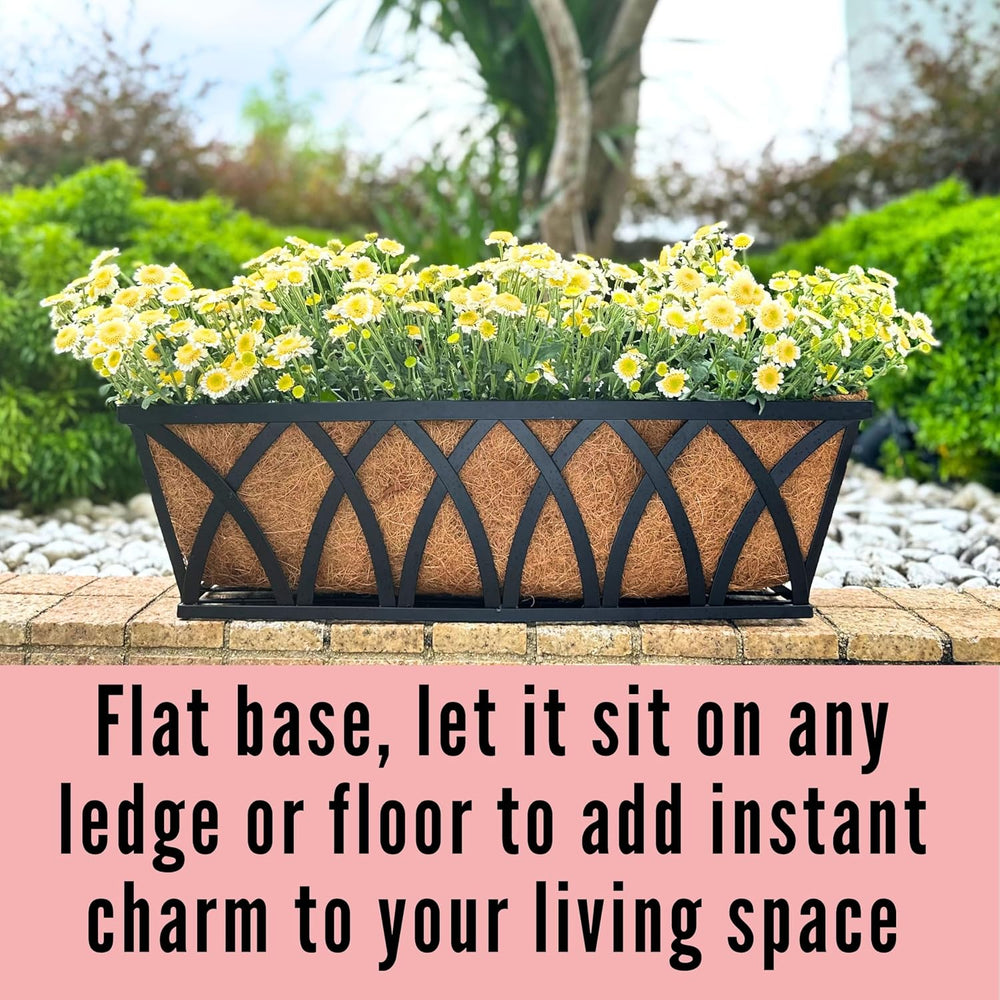 LaLaGreen Wall Planters (4 Pack, 36 Inch) Black Metal Rectangular Hanging Flo...