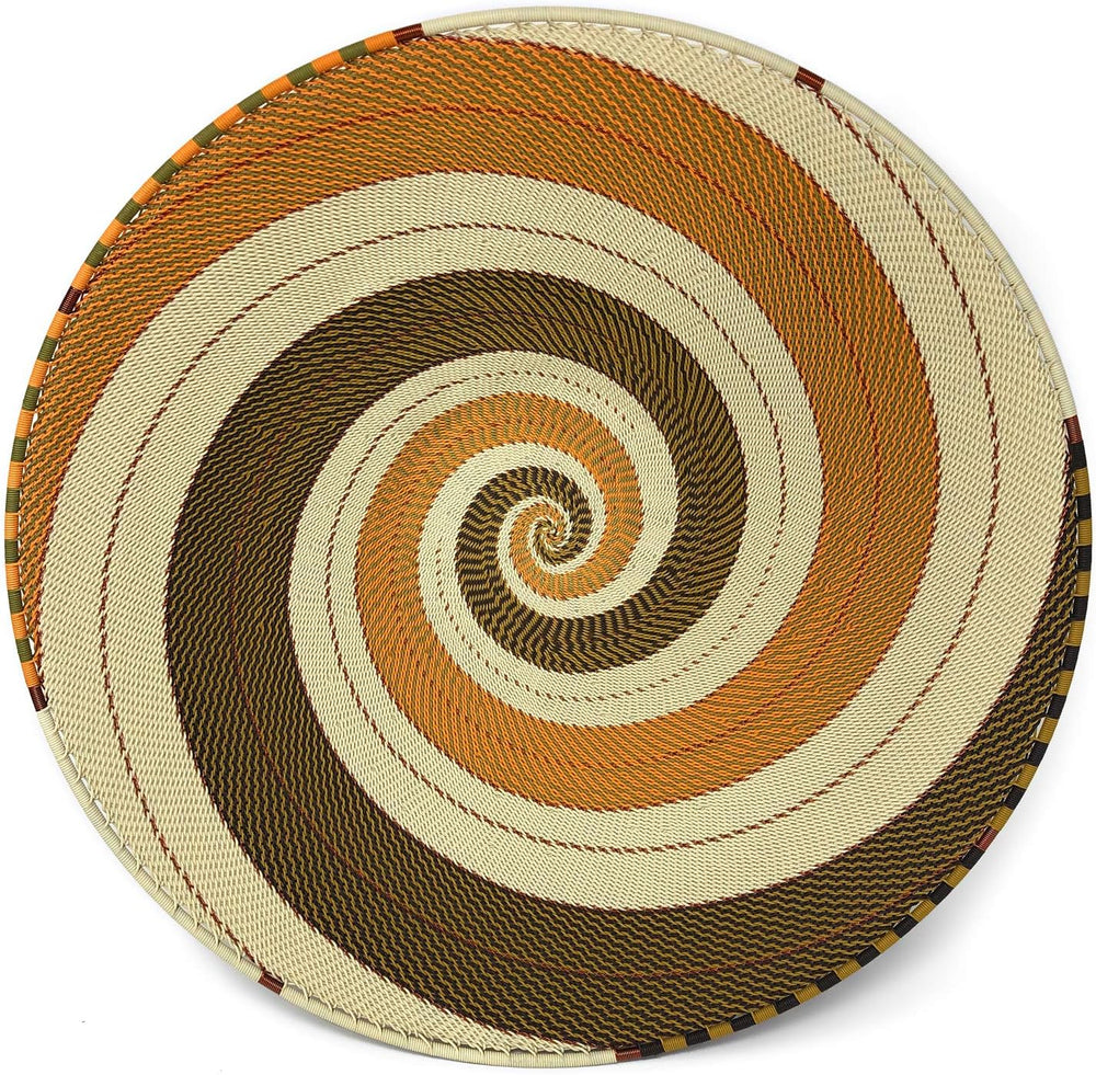 Fair Trade Zulu Telephone Wire 8-inch Platter Basket, African Earth