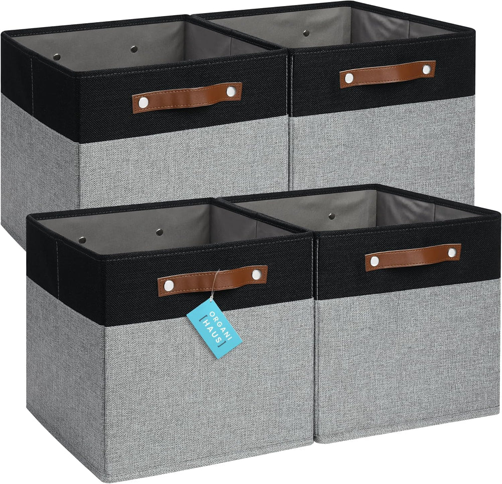 OrganiHaus 12x12 Fabric Storage Bins (Set of 4)