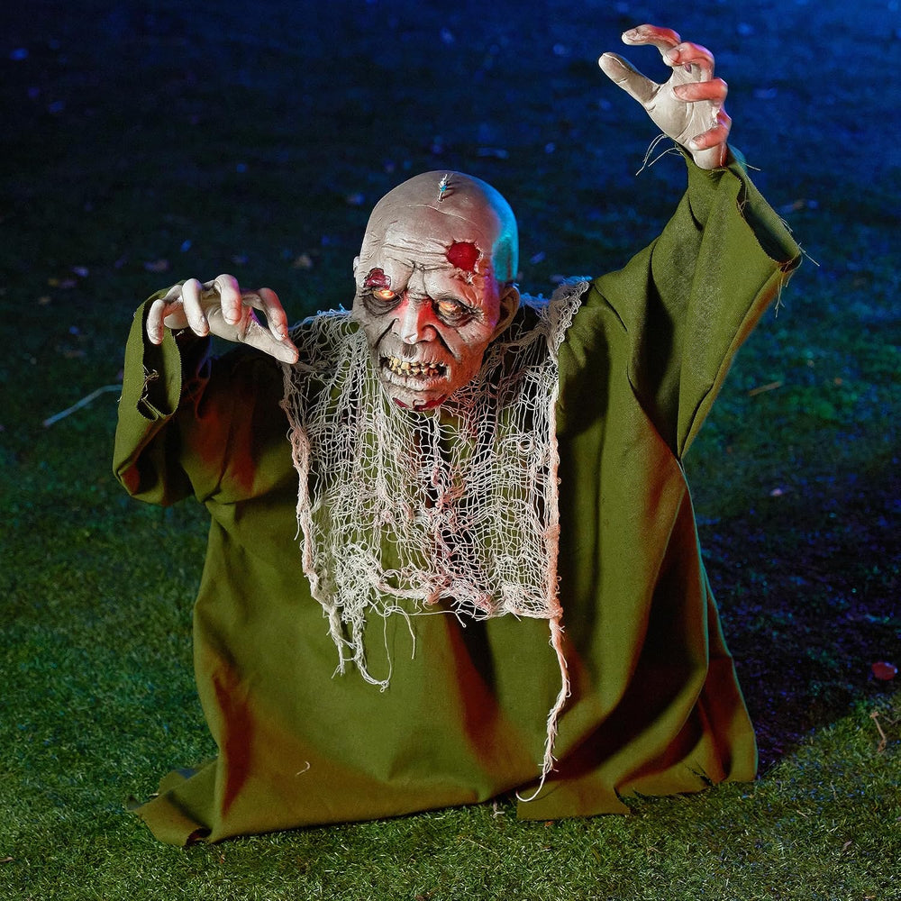 JOYIN Halloween Animated Zombie Groundbreaker Outdoor Decor with Light Up Eye...