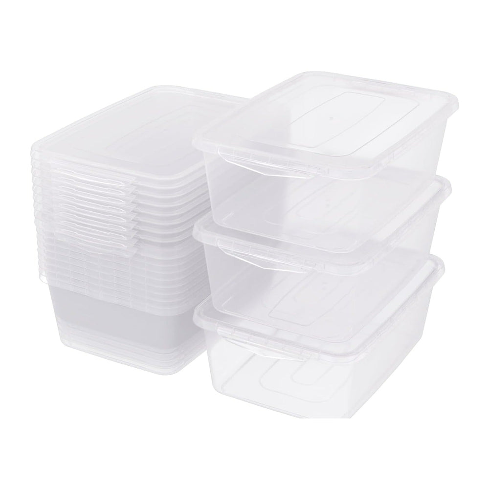 12 Packs Clear Storage Latching Boxes, 16 Quart Plastic Storage Latching Bin ...