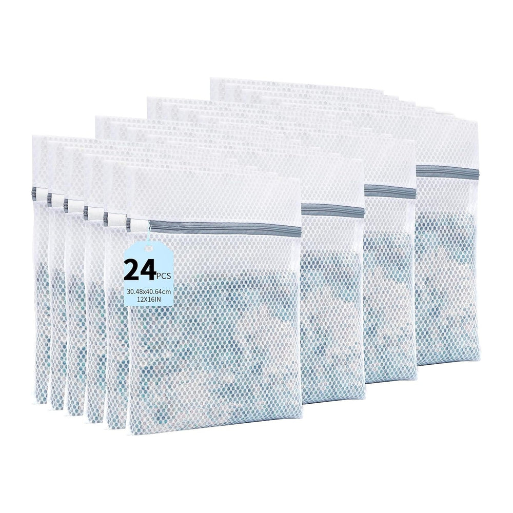 24PCS 12X16IN Laundry Bags Mesh Wash Bags for Strong Zipper
