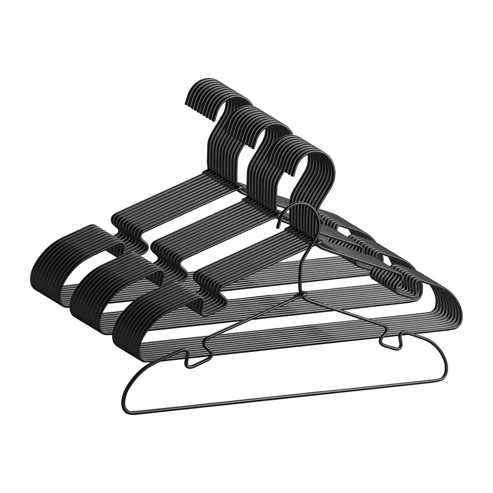 30 Pack Black Aluminum Hangers, 16.5 Inch Non-Slip Metal Clothes Hangers, Lig...