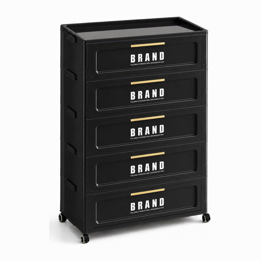 300QT Foldable Storage Cabinet with Doors and Locking Wheels, 5-Tier Heavy-Du...