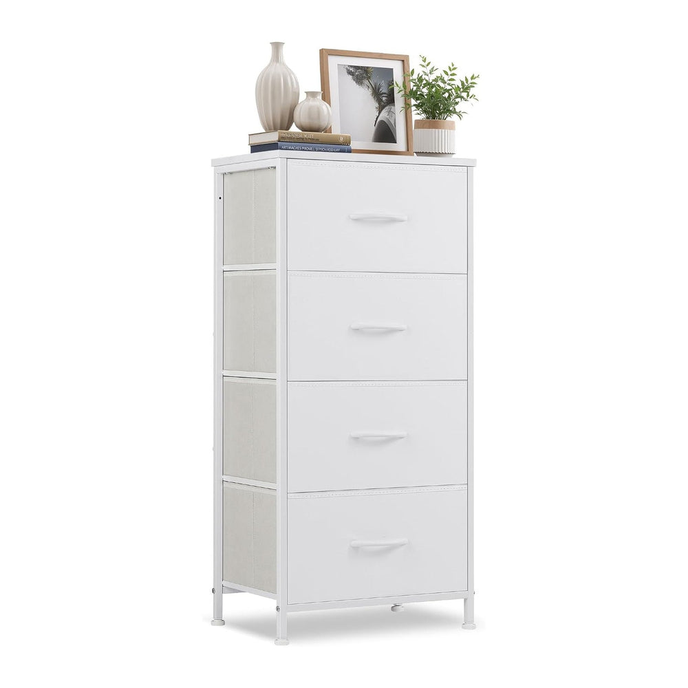4 Drawers Dresser for Bedroom Fabric Storage Tower with Wooden Top